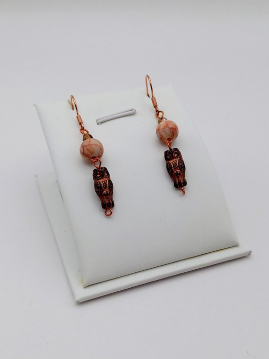 Soví náušnice s jaspisem