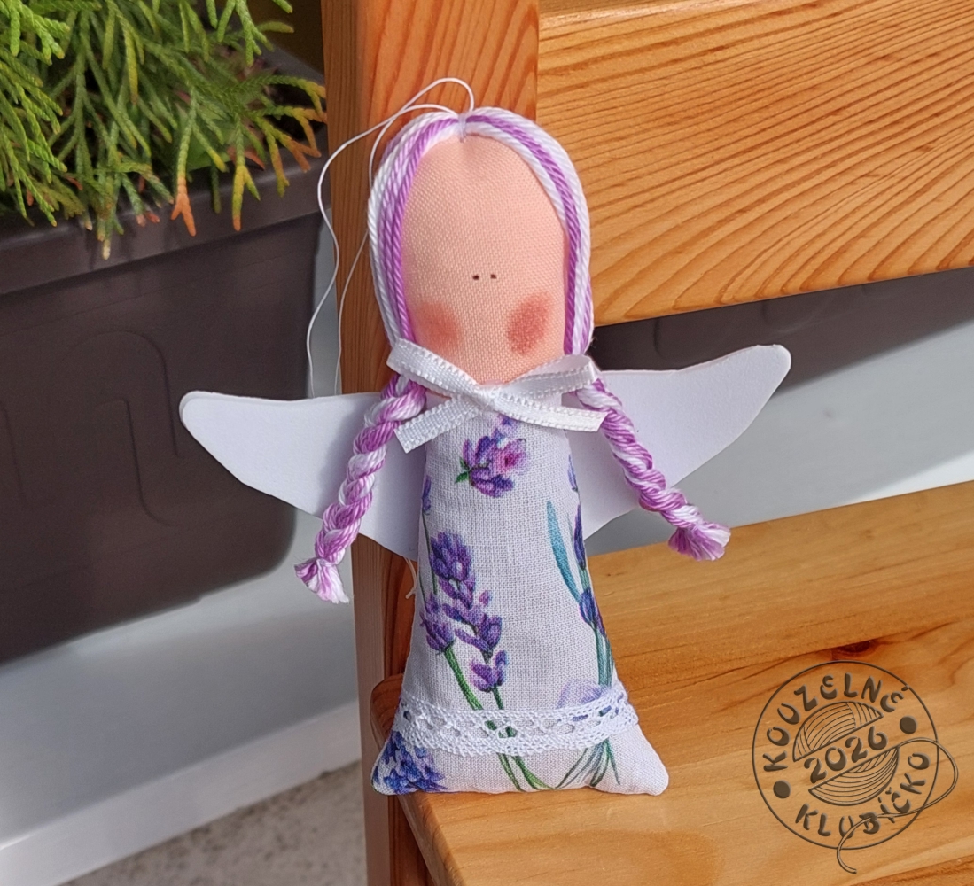 Andělky MINI plněné levandulí bílé 3