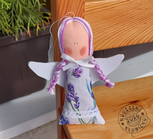 Andělky MINI plněné levandulí bílé 3