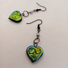 Náušnice - Srdce s kytičkami