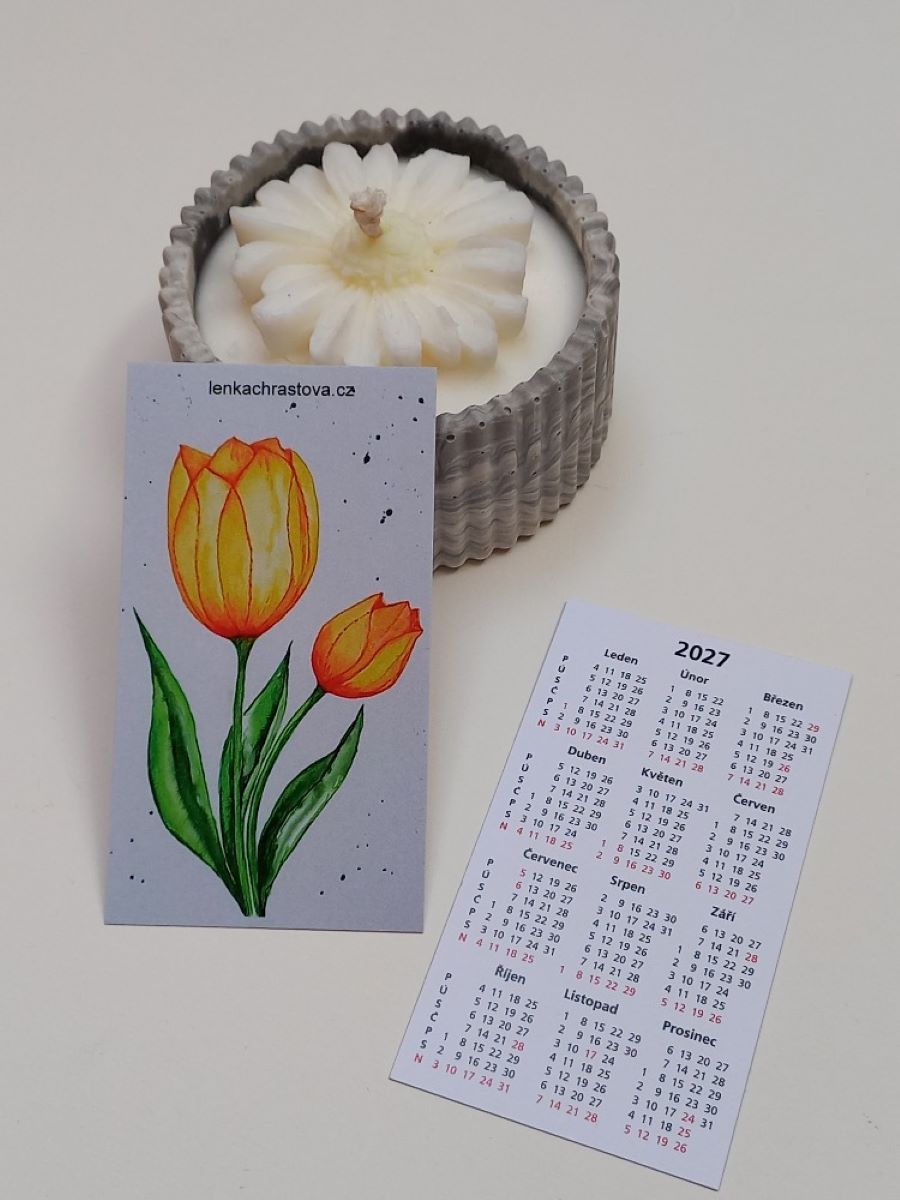 Kalendářík r.2027 - Dva žluté tulipány