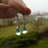 Světle modré Swarovski kapky - náušnice