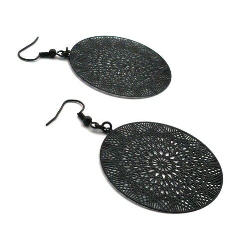 Pavučinky černé - lehoučké náušnice