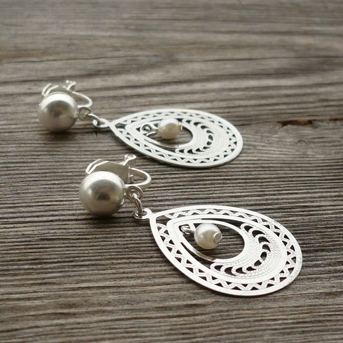 Stříbrné klipsy - kapky