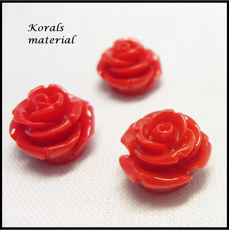 2072 kabošon růže ČERVENÁ 16 mm/ 9ks