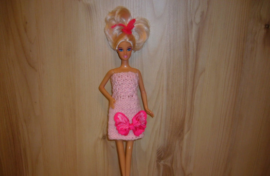 Barbie - růžové šatičky s motýlkem (20_39)
