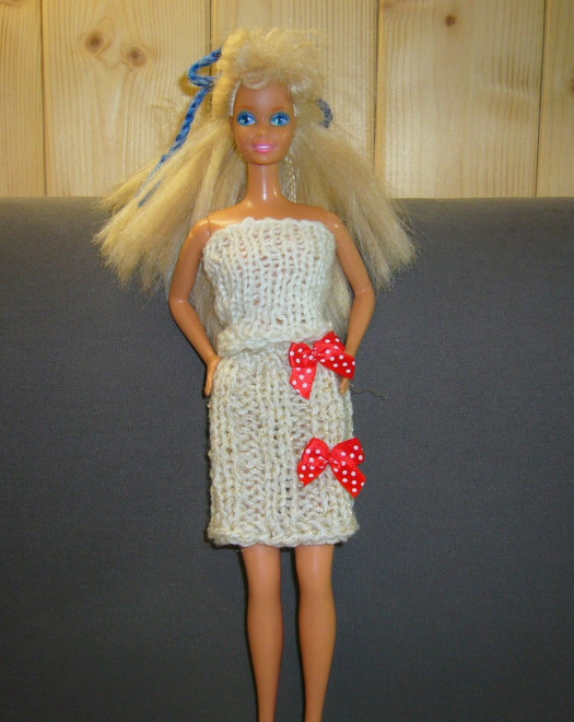 Barbie - pletená sukýnka se zlatým lurexem (20_50)