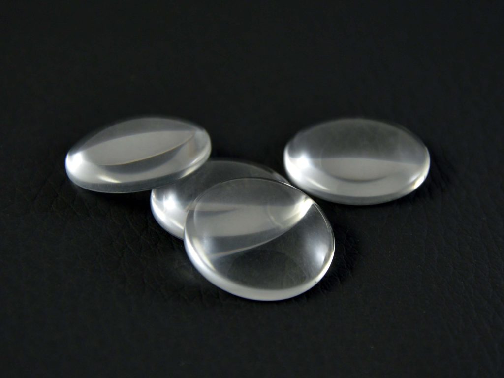 Skleněná čirá čočka 20 mm / 10 ks