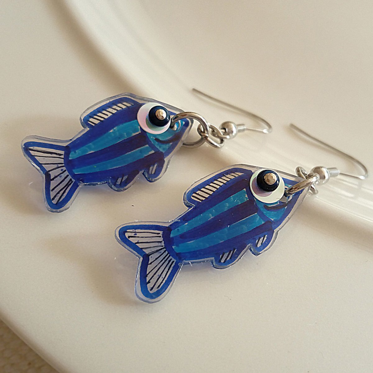 náušnice Sardinky, nerez