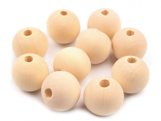 Dřevěné korálky 18 mm (10ks)