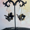 Černé květy - náušnice