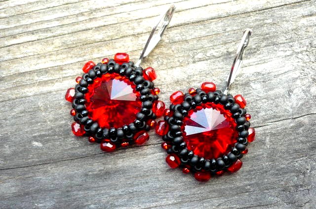 Rudé elegantní - swarovski