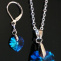 Sada náhrdelník + naušnice v bižuterii s pravým krystalem od Swarovskiho