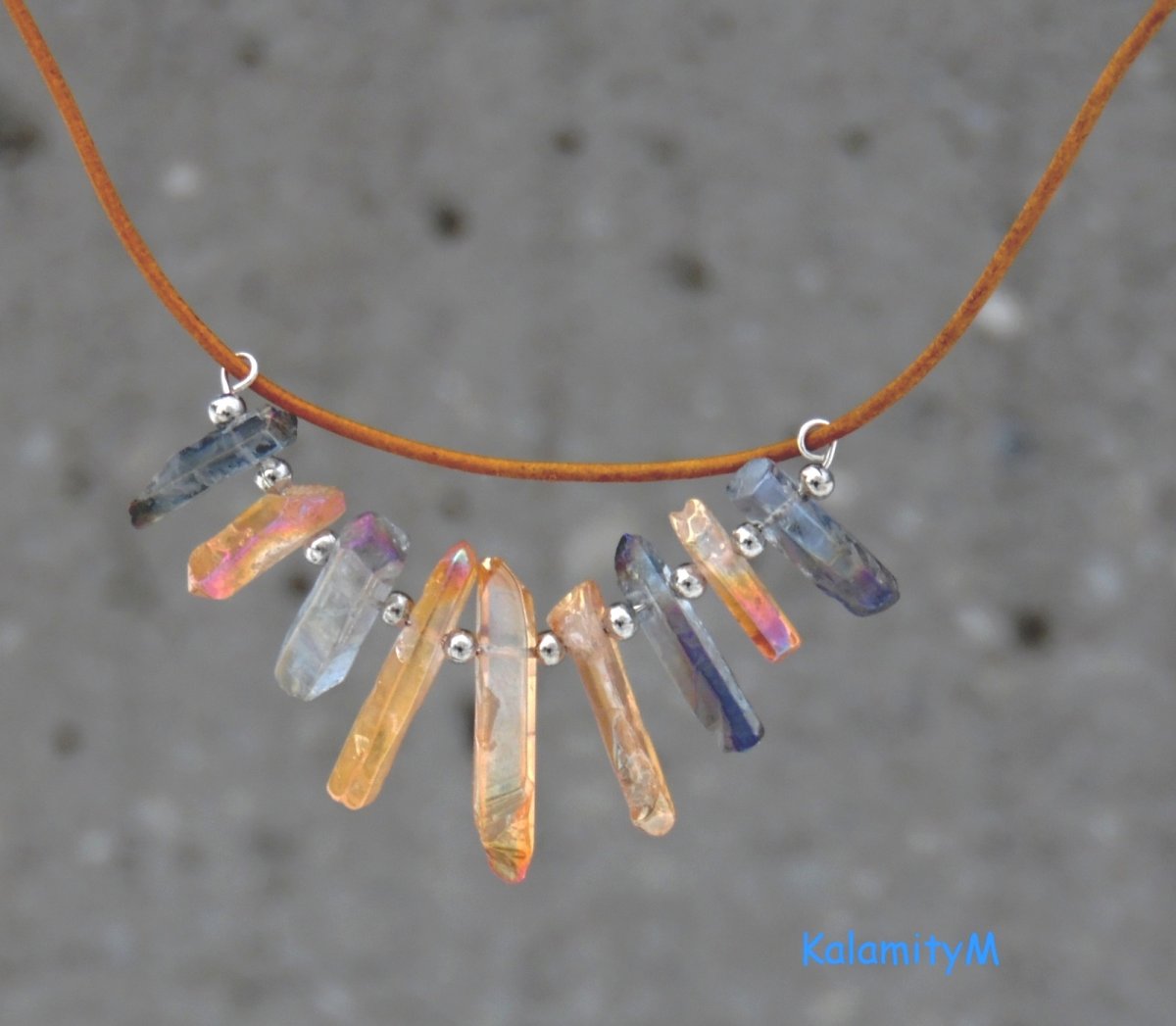 Ledopád - náhrdelník s křišťálem aqua aura