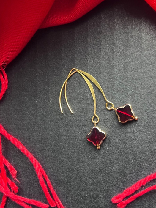 Čtyřlístkové náušnice - pozlacená S.Steel