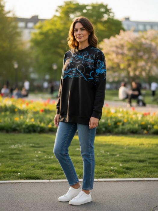 Dámská delší mikina - M/L