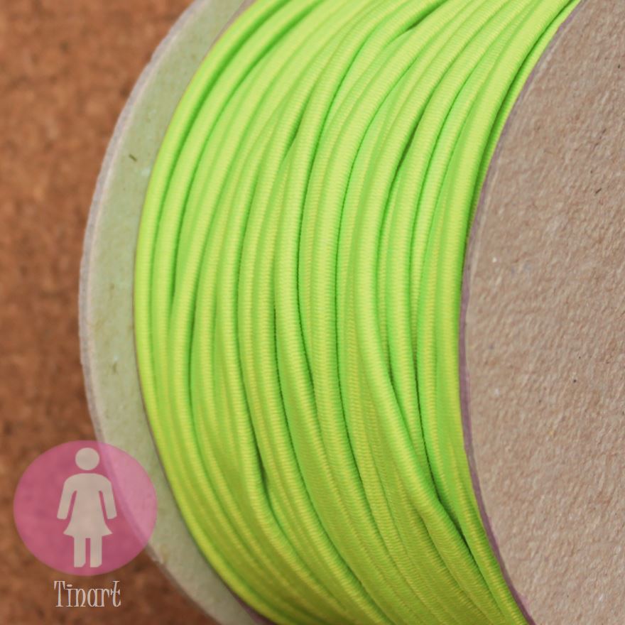 Pruženka/gumička: 2 metry x Ø 3 mm - Reflexní zelená křiklavá