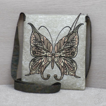 Originální taška s motýlem - khaki