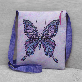 Originální taška s motýlem - fialová