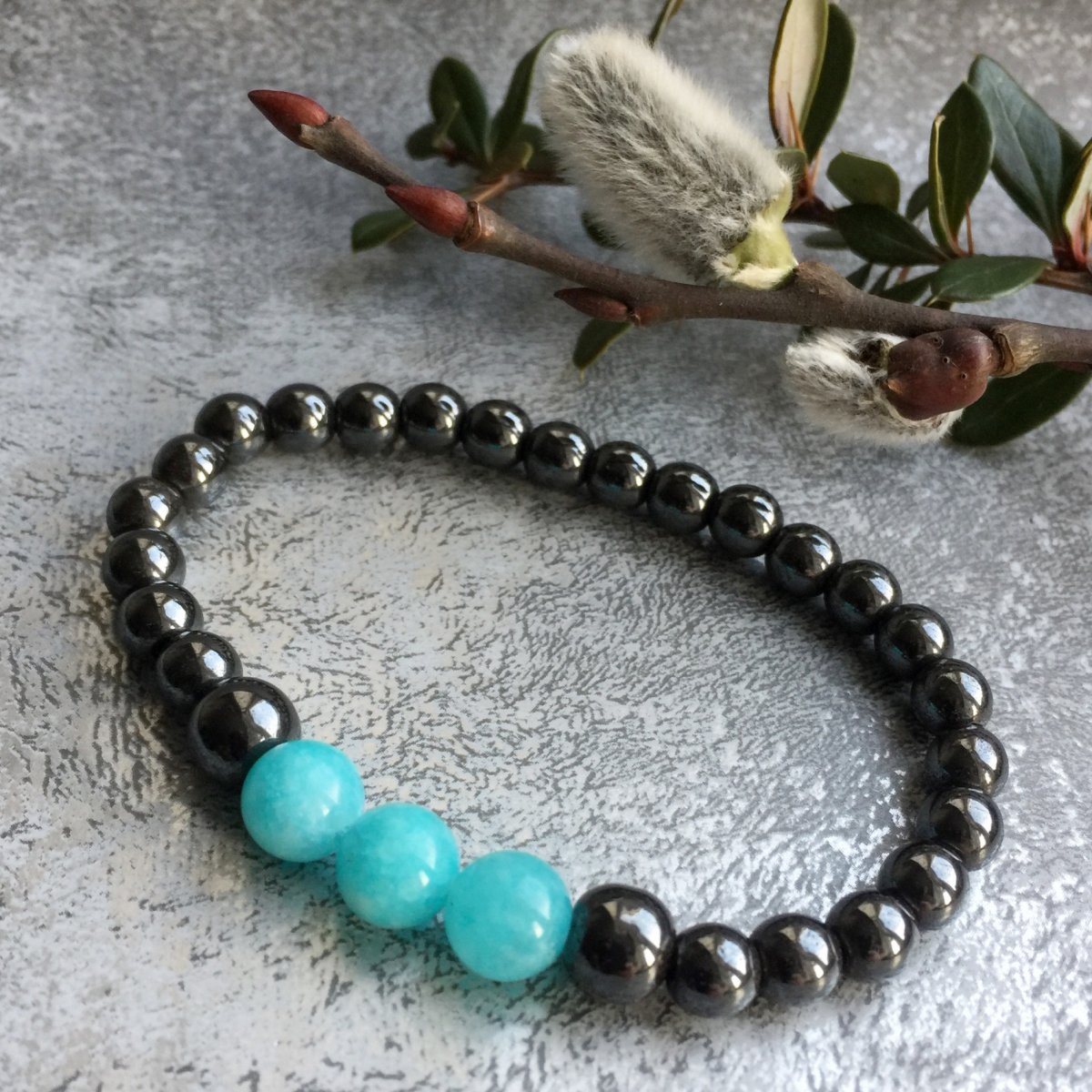 Hematit s amazonitem