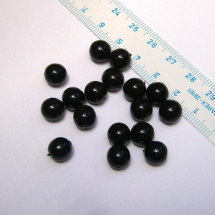 Skleněné perličky šedočerné tmavé 8mm, 16ks.