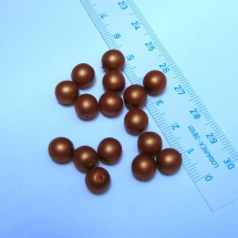 Skleněné perličky hnědozlaté matné 8mm, 35ks.