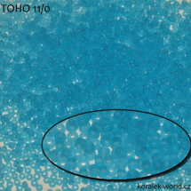 TOHO 11/0, Transparent-Frosted Aquamarine, 10g