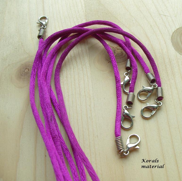 2347 šňůrka nylonová,zapínání FIALOVÁ 42+5 cm