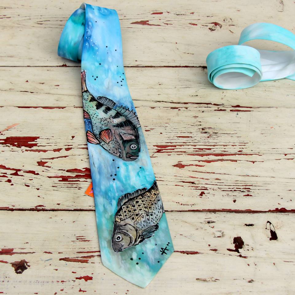Malovaná kravata rybářská SKLADEM