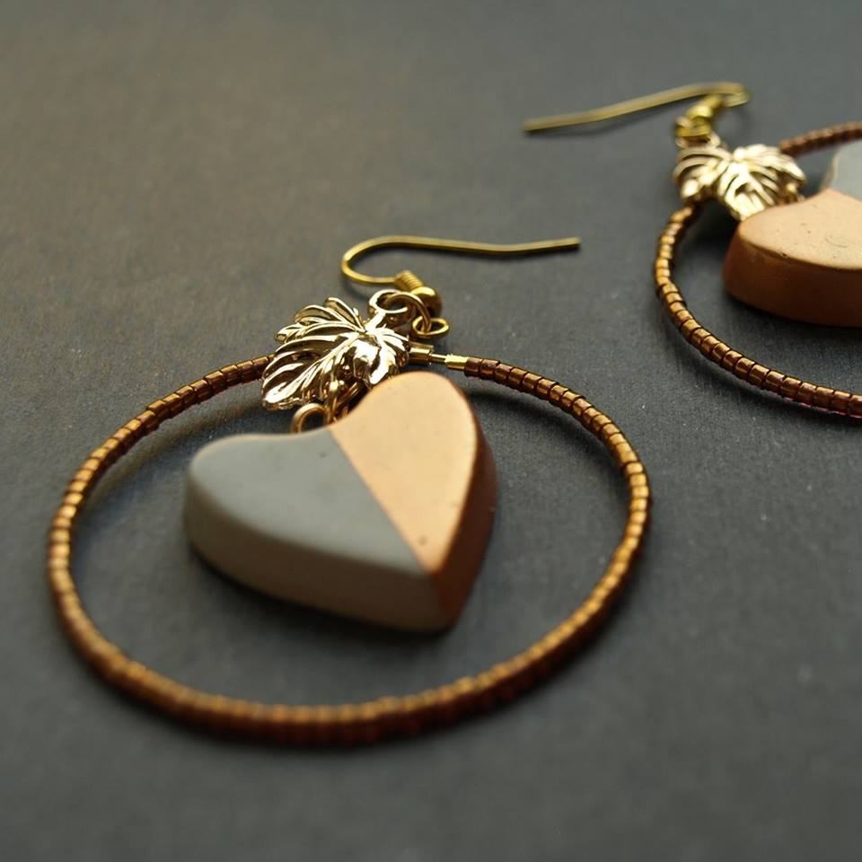 Závěsné betonové náušnice