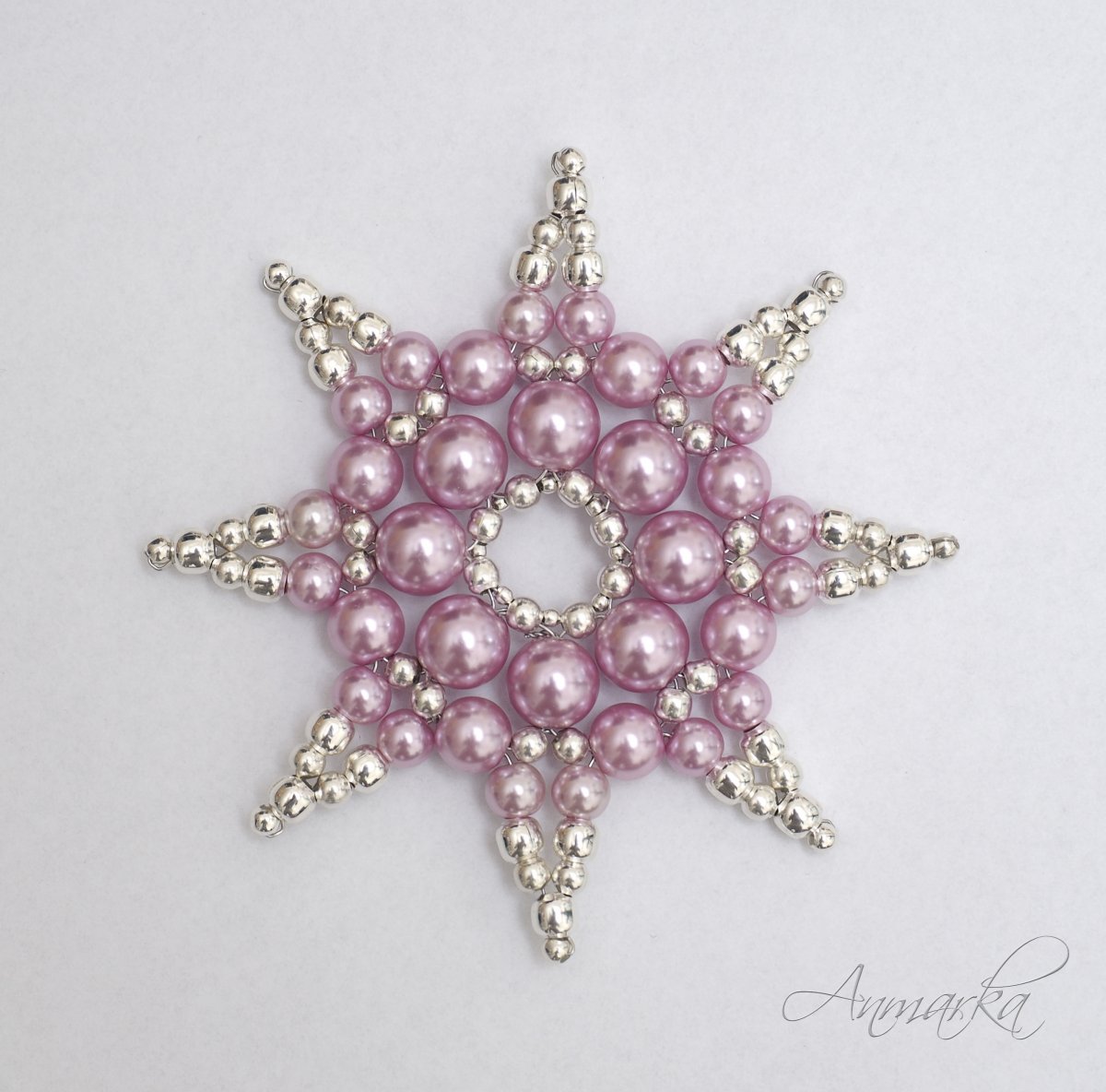 velká kovová hvězda růžovo-stříbrná světlá