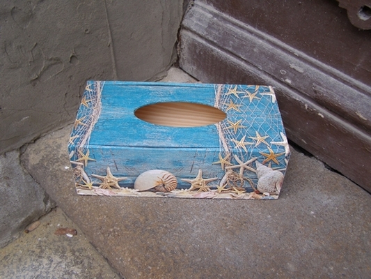 Krabice na kapesníky - Mořské zátiší