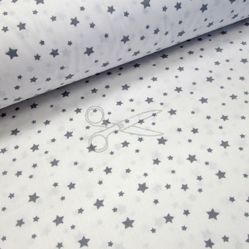 Bavlněná látka - metráž - dvojhvězda šedá - š. 240 cm