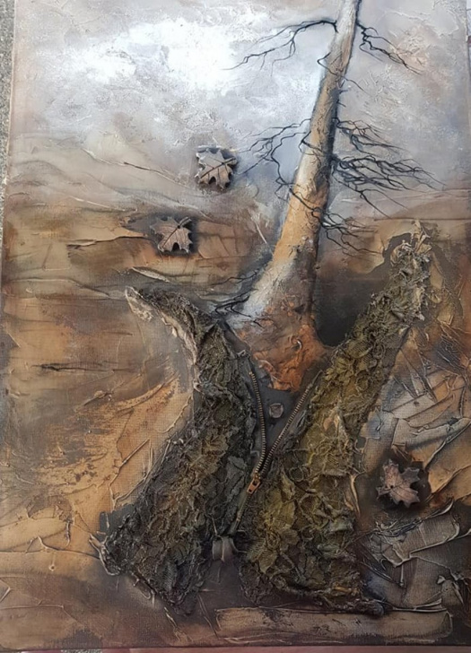 " Podzim ve výstřihu" olejomalba