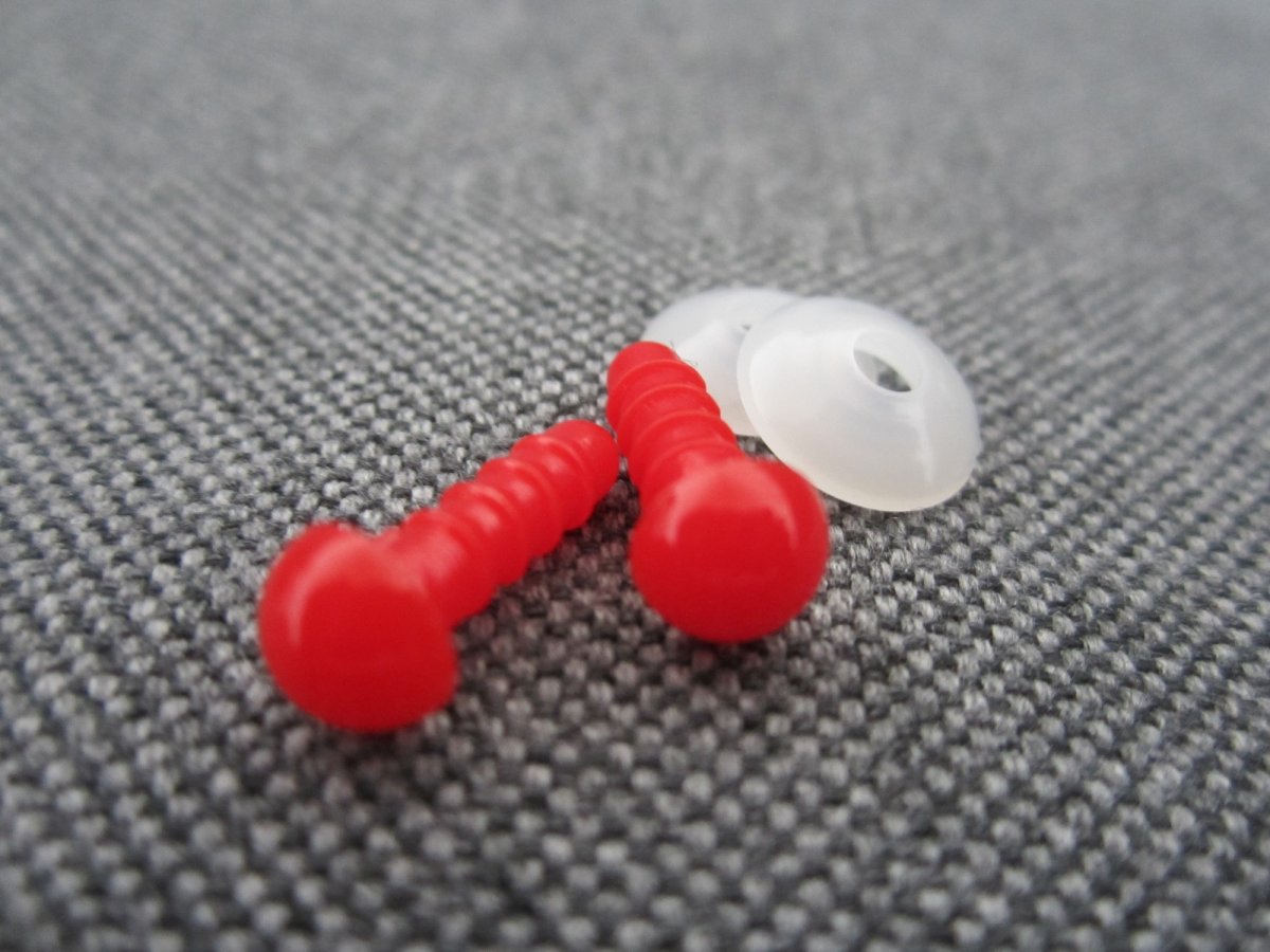 Bezpečnostní oči, červená barva, 6mm