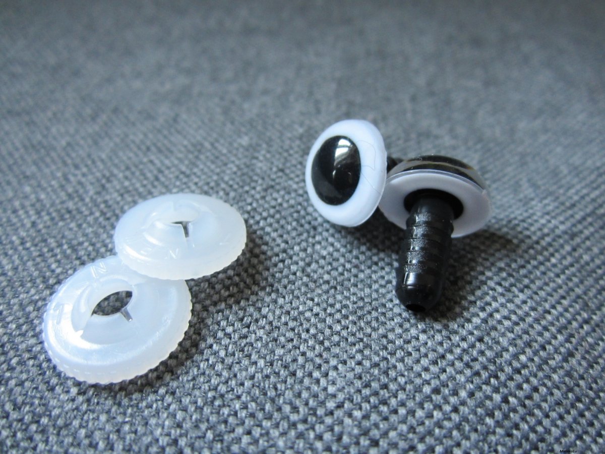 Bezpečnostní oči, bílá barva, 12mm