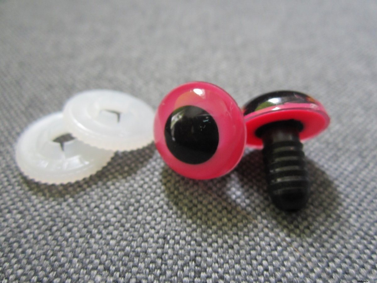 Bezpečnostní oči, růžová barva, 15mm