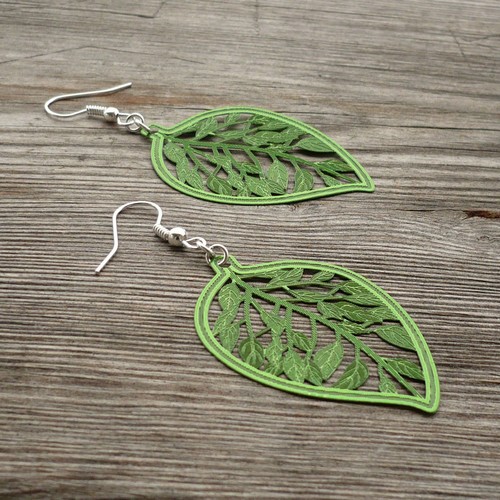 Zelené lístky - lehoučké náušnice