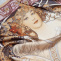 Saténový šátek Alfons Mucha - Snění