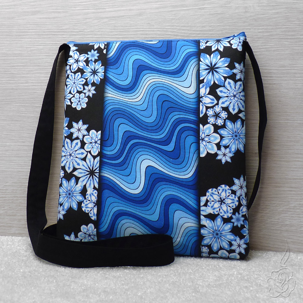 Modro černá crossbody kabelka - Rozeta