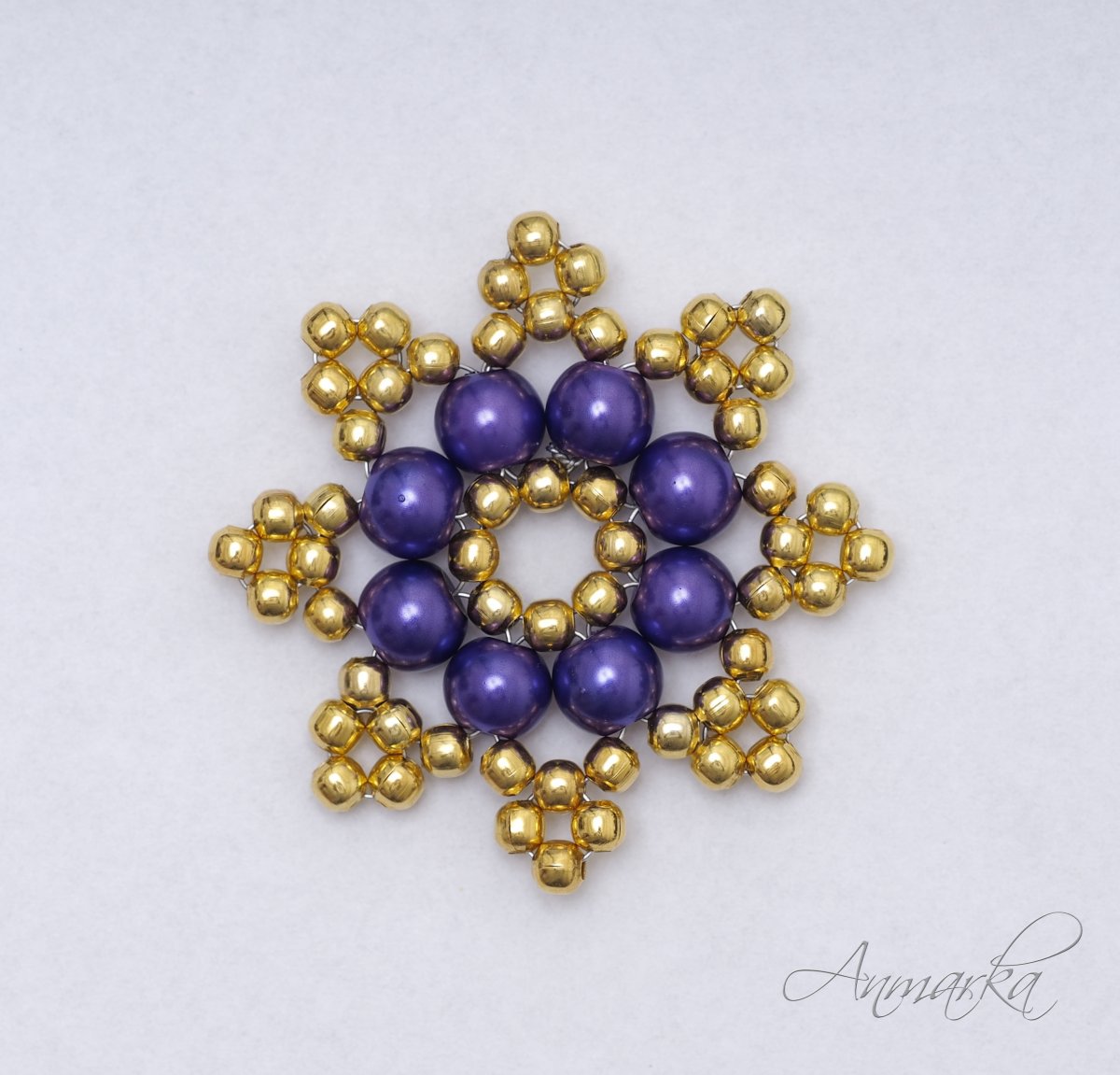 zlaté sluníčko modro-fialové tmavé