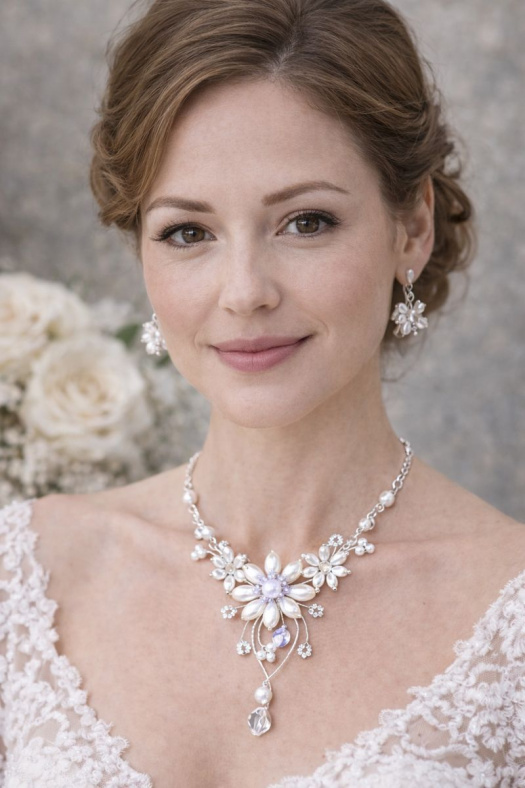 Svatební náhrdelník + náušnice | ruční výroba