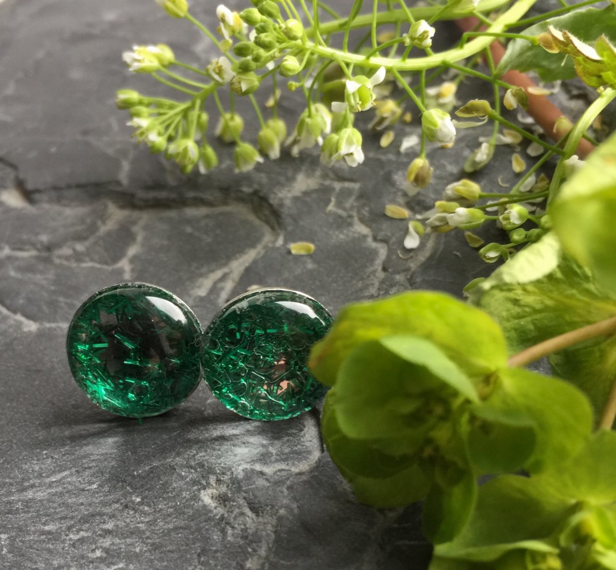 Zelené třpytky - puzety S.Steel