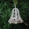 Vánoční ozdoba - zvoneček bílý se zlatou nitkou