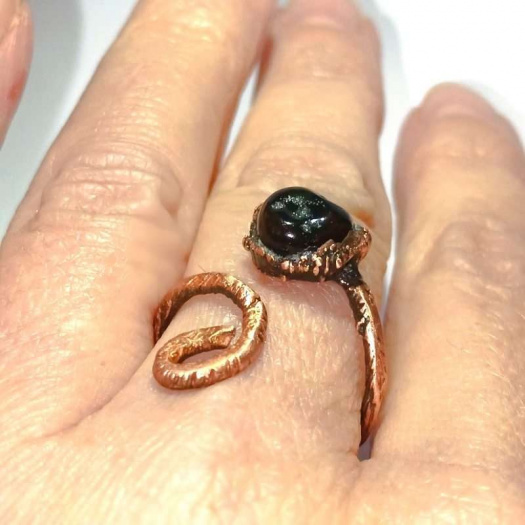 Prsten - Natur Copper Keltic Deco