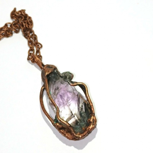 Natur Copper - Ametyst Krystal 