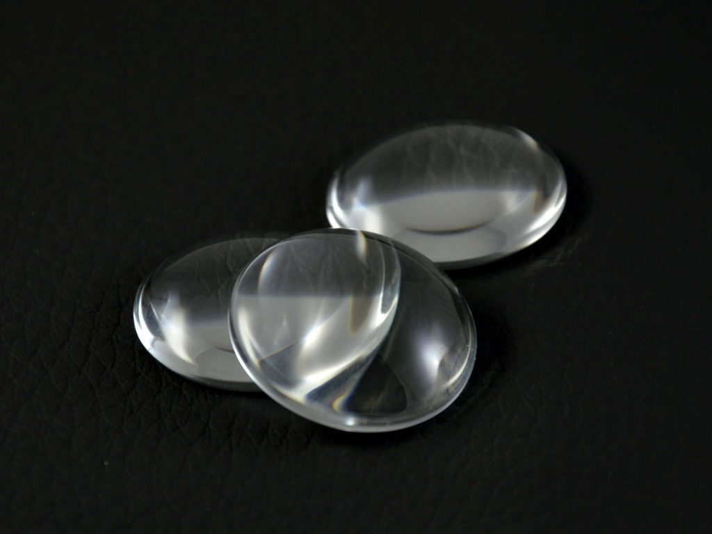 Skleněná čirá čočka 25 mm / 10 ks