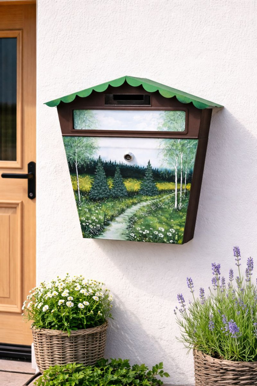 Ručně malovaná poštovní schránka – originální dekorace pro váš domov