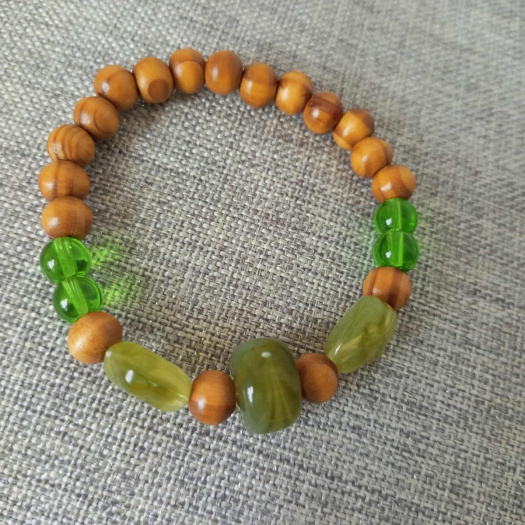 Náramek natural zelený