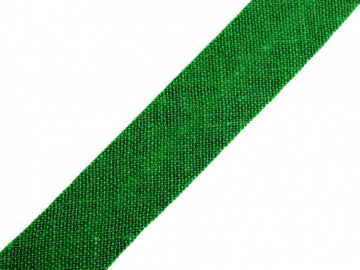 Šikmý bavlněný proužek šíře 14 mm (1m) - zelená